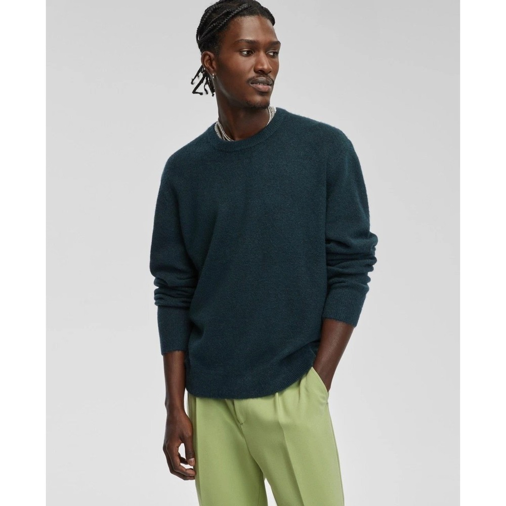 Macy's Mode of One Men's Crewneck Sweater Dark‎ Green Soft Knit Pullover M NEW
